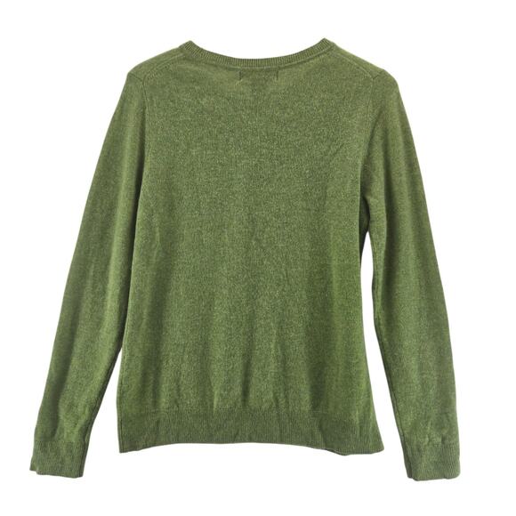 Tahari 100% Cashmere Sweater Womens Medium Celery Green Crewneck Quiet Luxury - Picture 3 of 8